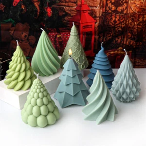 Stampo candela silicone albero di Natale geometria sapone bolla aromaterapia decorazione - Foto 1 di 31