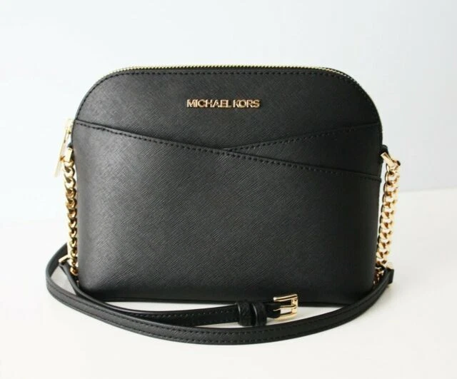 Michael Kors Jet Set Travel Crossbody Bag, Size Medium - Black/Gold