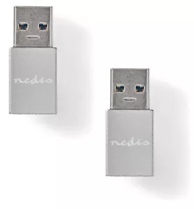 USB 3.2 A Male Port to USB Type-C Female Connector Metal Straight Adaptor PC x2 - Picture 1 of 6
