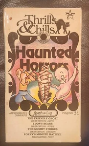 Haunted Horrors (VHS 1988) Thrills & Chills Cartoon Casper Popeye Superman Porky - Imagen 1 de 5