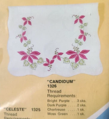 Vtg Wonder Art Dresser Scarf Stamped Embroidery Kit Candidum Table Runner #1326 - Image 1 of 4