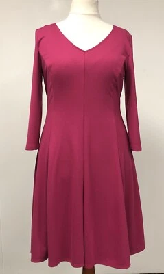 Vestido skatista jersey fúcsia romano formal ocasião inteligente evento Reino Unido tamanho 18 Novo com etiquetas - Imagem 1 de 4