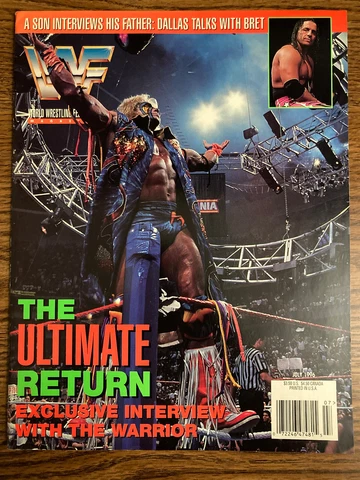 ULTIMATE WARRIOR WWF Magazine July 1996 w LEIF CASSIDY Poster! See photos! WWE Cover