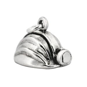 Coal Miner Hard Hat Helmet Mining 3D 925 Solid Sterling Silver Charm MADE IN USA - Picture 1 of 8