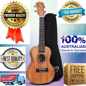 Ukulele 23 Inch Natural Mahogany Concert Beginner Gift Carry Bag ALPHA Smooth - Picture 1 of 8