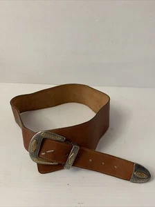 Women's Genuine Calf Leather  Belt (Length 39”) Made In Italy For Bloomingdales - Picture 1 of 6