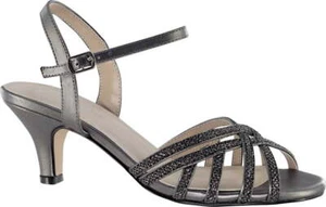 Women's Touch Ups Amara Strappy Sandal Pewter Glitter Synthetic 8.5 W - Picture 1 of 1