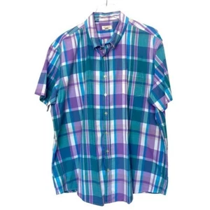 Sonoma Life + Style blau/Lavendel, kurzärmeliges Knopfleiste Shirt Größe XXL - Bild 1 von 5