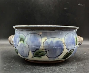 Vintage Studio Art Pottery Over Baker Casserole Centerpiece Signed J Palmer 8.5" - Picture 1 of 10