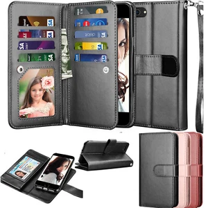 For iPhone SE 2020 (2nd Generation) 7 8 Wallet Leather Case Flip Holder Cover - Picture 1 of 25