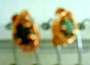 Jewel Clip-on: Abalone in 10kt Gold - 1980s Earrings - Picture 1 of 2