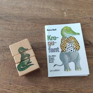 Sevi Krogufant Vintage Bilderbuch Buch + Holz Block Puzzle ars Edition Rarität  - Bild 1 von 6