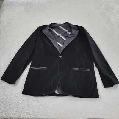Blazer de gamuza azul marino antiguo para hombre XXXL 3XL negro bolsillos traje chaqueta abrigo deportivo Foto 1 de 4