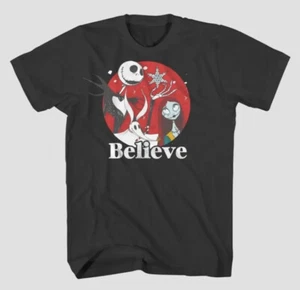 The Nightmare before Christmas Kids Medium 8-10 Top Jack Sally Zero Believe Xmas - Picture 1 of 1