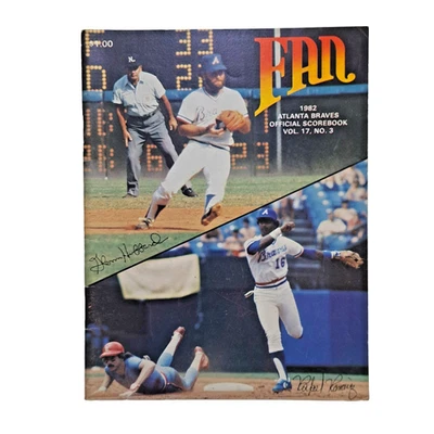 VTG 1982 Atlanta Braves Scorebook Program NL West Champs Murphy Horner Niekro - Image 1 of 2
