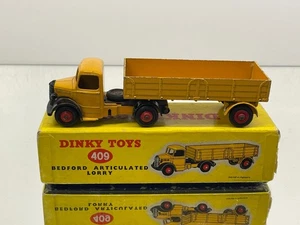 DINKY TOYS 409 BEDFORD ARTICULATED LORRY -YELLOW L16.0cm- GOOD IN BOX - 119 - Picture 1 of 10