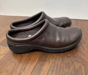 Merrell Leather Clog Shoes Womens 8 Brown Encore Nova Slip On Mules Comfort Cush - Picture 1 of 8
