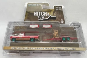 GREENLIGHT,GMC K-2500 Sierra grande Wideside 1982 rouge avec jantes vertes et... - Imagen 1 de 1