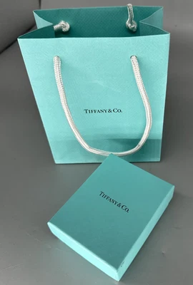 Tiffany & Co. Empty Lot :  3.5  X 3" Box,  necklace card , &  bag, - Image 1 of 4