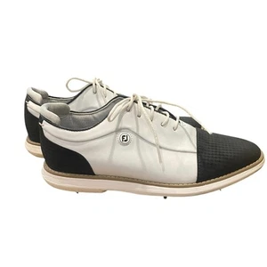 FootJoy Golf Shoes Leather Spikeless Lightweight White Black 7M - Picture 1 of 6