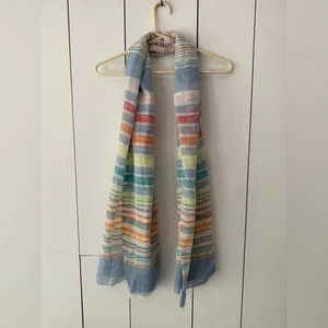 Pistillenschal Schal gestreift pastell Regenbogenfarben 100% Baumwolle - Bild 1 von 8