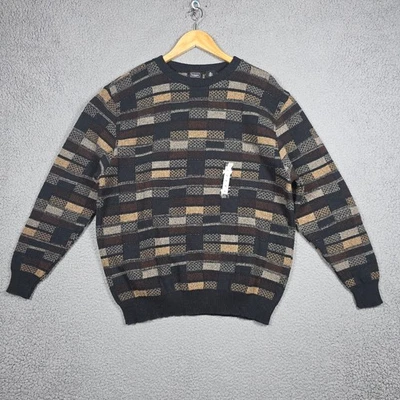 Suéter Haggar Vintage Talla XL Pesado Grueso Cable Tejido Acanalado Geométrico 90 Foto 1 de 4