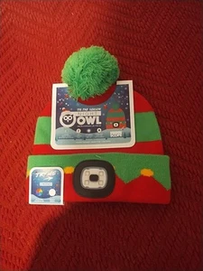 Night Owl By Night Scope Elf Kids Rechargeable LED Beanie Pom Pom Knit New - Picture 1 of 7