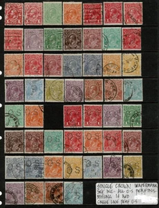 Stamps Australia KGV single watermark set of 28 incl single line & 24 perfin OS - Picture 1 of 1