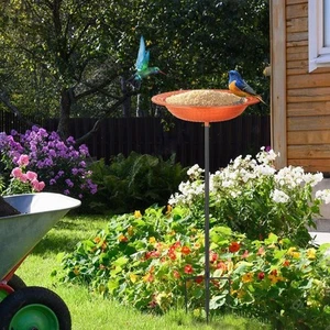 Bol de bain d'oiseaux avec pieu commode d'oiseau commode pour jardin de - Photo 1/7