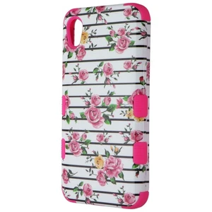 MyBat Tuff Series Dual Layer Case for Motorola Moto E6 - White/Pink/Flowers - Picture 1 of 3