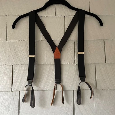 Tirantes de botones elásticos negros marca París años 30 40 vintage 40" máx. Foto 1 de 4