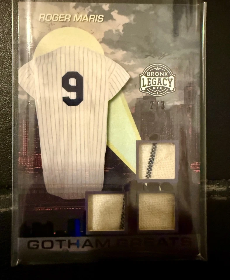 Camiseta usada jogo triplo 2025 Leaf Bronx Legacy ROGER MARIS Gotham Greats /3 - Imagem 1 de 1