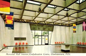 Interior View of Memorial Hall Confederation Centre Canada Postcard Unposted - Foto 1 di 2