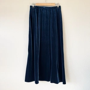 Dialogue Velvet Midi Skirt Size Medium Made USA Midnight Blue Whimsigoth Fairy - Picture 1 of 9