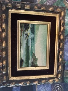 STEVENS SMALL OIL ON BOARD SEASCAPE PAINTING - Picture 1 of 5