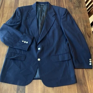 Blazer vintage Burberrys para hombre 42 S azul marino lana dorado escudo botones chaqueta años 90 - Imagen 1 de 21