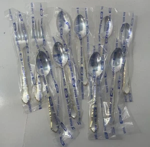 NEW Rogers Bros. 1847 Flatware Replacement 8 Spoons 2 Forks Gold Trim Sealed - Picture 1 of 9
