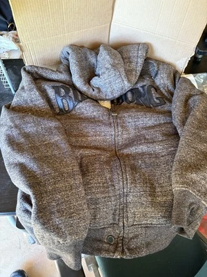 Sudadera con capucha Billabong para hombre vintage Y2K forrada de lana negra con cremallera talla grande Foto 1 de 4