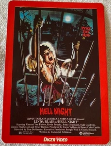 ⭕VTG card pocket calendar 1987 DIGER VIDEO HELL NIGHT FILM N.º 31 - Picture 1 of 2