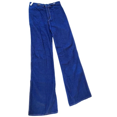 Pantalones de mezclilla vintage años 70 pierna ancha cintura elegante Chemin de Fer años 70 nuevos con etiquetas sin existencias Foto 1 de 4