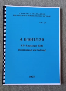 NVA FUNKEMPFÄNGER R326 HANDBUCH FUNKGERÄT UAZ,GAZ69,URAL,CCCP - Bild 1 von 1