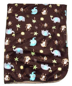 Just Born brauner Affe Elefant Palme Babydecke hellbraun Sherpa Security - Bild 1 von 2