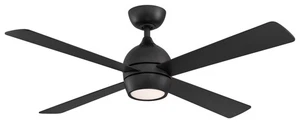 Fanimation Kwad 52" LED Indoor Ceiling Fan in Black with Opal Frosted Glass - Picture 1 of 1