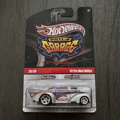 Hot Wheels Phil's Garage Real Riders '41 Pro Mod Willys 20/39 PURPLE BLACK 1231 - Image 1 of 4