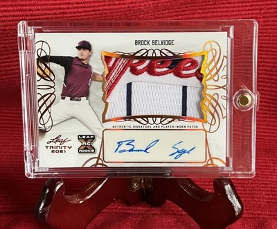 BROCK SELVIDGE- 2021 LEAF TRINITY RC AUTO - RPA - SSP - NEW YORK YANKEES - Image 1 of 2