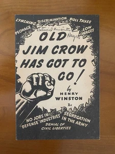 1941 “Jim Crow Has Got To Go!” Communist Party Pamphlet - Picture 1 of 4