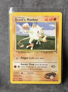 Brock's Mankey 068/132 Gym Heroes Regular Unlimited Heavily Played Pokemon TCG - Bild 1 von 2