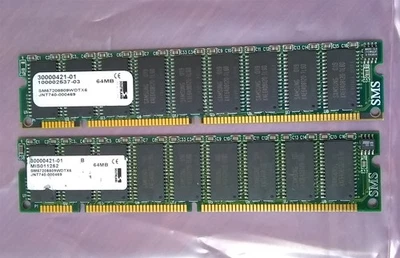 128MB 2x64MB 60ns EDO 168-Pin DIMM 3.3V ECC SOUTHLAND SMS 30000421-01 DRAM Kit - Image 1 of 3