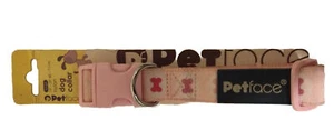 PETFACE Pink Bone Pattern ADJUSTABLE DOG COLLAR Pet Large 48-71cm Clip Fastening - Picture 1 of 1