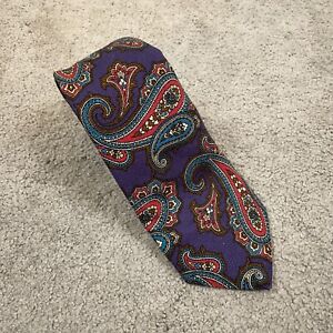 Jos. A. Bank Reserve Purple Paisley Pattern Silk Tie Necktie Made in Italy $99